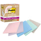 Post-it&reg; 100% Recycled Paper Super Sticky Notes 3 in x 3 in Wanderlust Pastels Collection