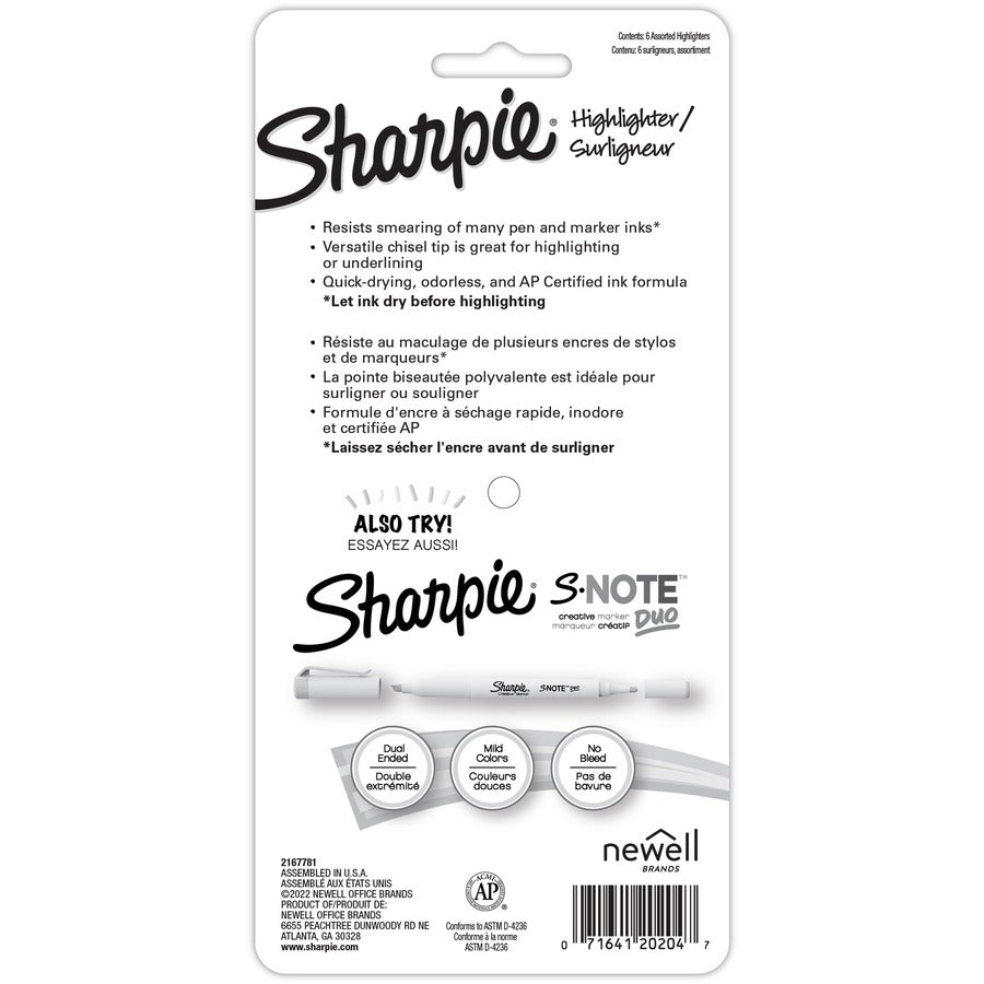 Sharpie Accent Highlighters w/Smear Guard - 2157486