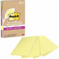 Post-it&reg; 100% Recycled Paper Super Sticky Notes, 4 in x 6 in Lined, Canary Yellow - 4621R-4SSCY