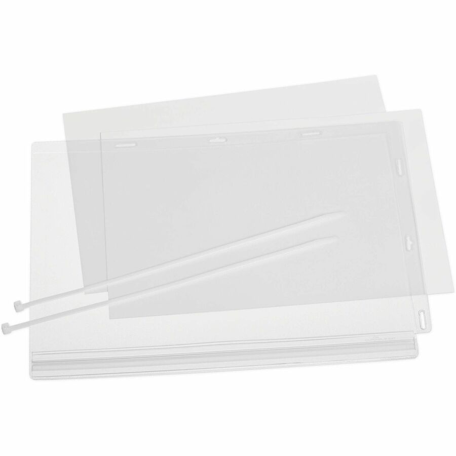 Water resistant cable tie document pocket which is ideal for displaying information outdoors such as garden centers, saunas, swimming pools, gates and notice boards, where notices come into contact - 502719