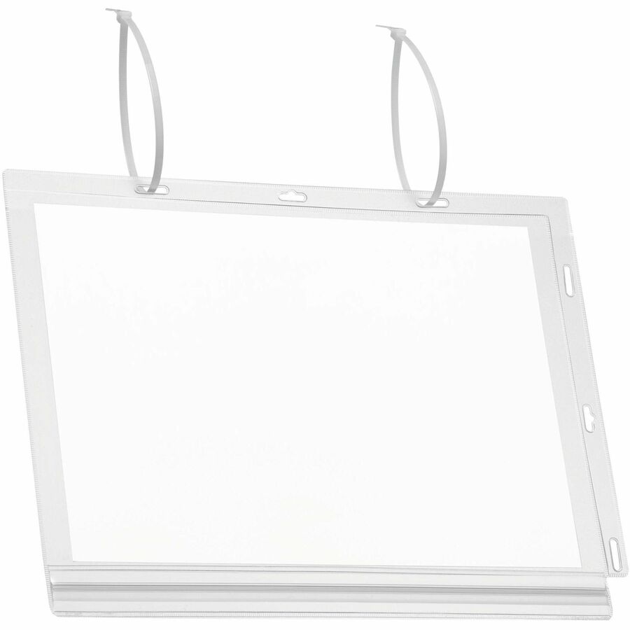 Water resistant cable tie document pocket which is ideal for displaying information outdoors such as garden centers, saunas, swimming pools, gates and notice boards, where notices come into contact - 502719