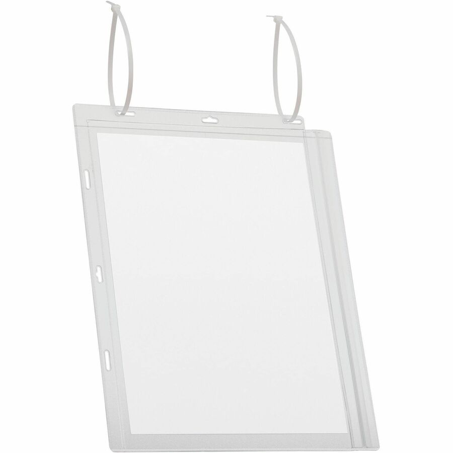 Water resistant cable tie document pocket which is ideal for displaying information outdoors such as garden centers, saunas, swimming pools, gates and notice boards, where notices come into contact - 502719