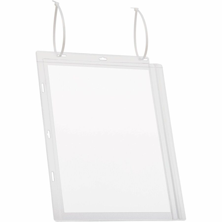 Water resistant cable tie document pocket which is ideal for displaying information outdoors such as garden centers, saunas, swimming pools, gates and notice boards, where notices come into contact - 502719