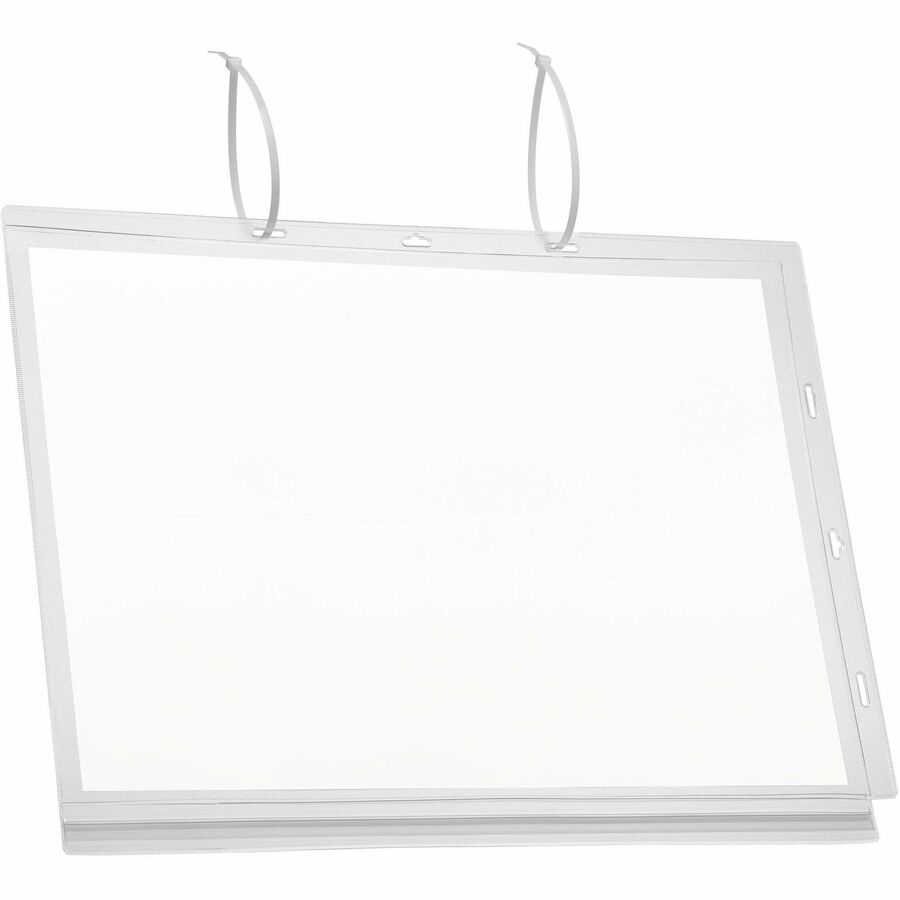 Water resistant cable tie document pocket which is ideal for displaying information outdoors such as garden centers, saunas, swimming pools, gates and notice boards, where notices come into contact - 502819