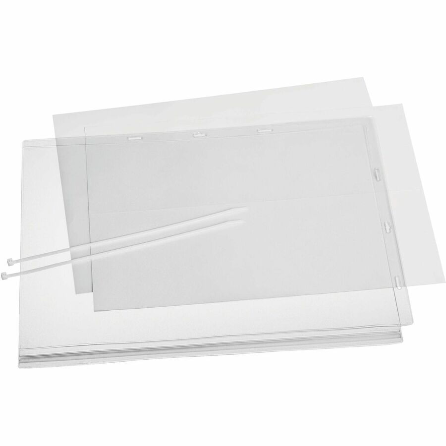 Water resistant cable tie document pocket which is ideal for displaying information outdoors such as garden centers, saunas, swimming pools, gates and notice boards, where notices come into contact - 502819