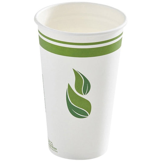Eco Guardian 16 oz Compostable PLA Lined Hot Drink Paper Cups