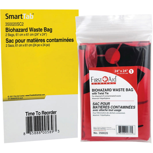 First Aid Central Bio Hazard Waste Bag (24" x 24"), 2 per Bag