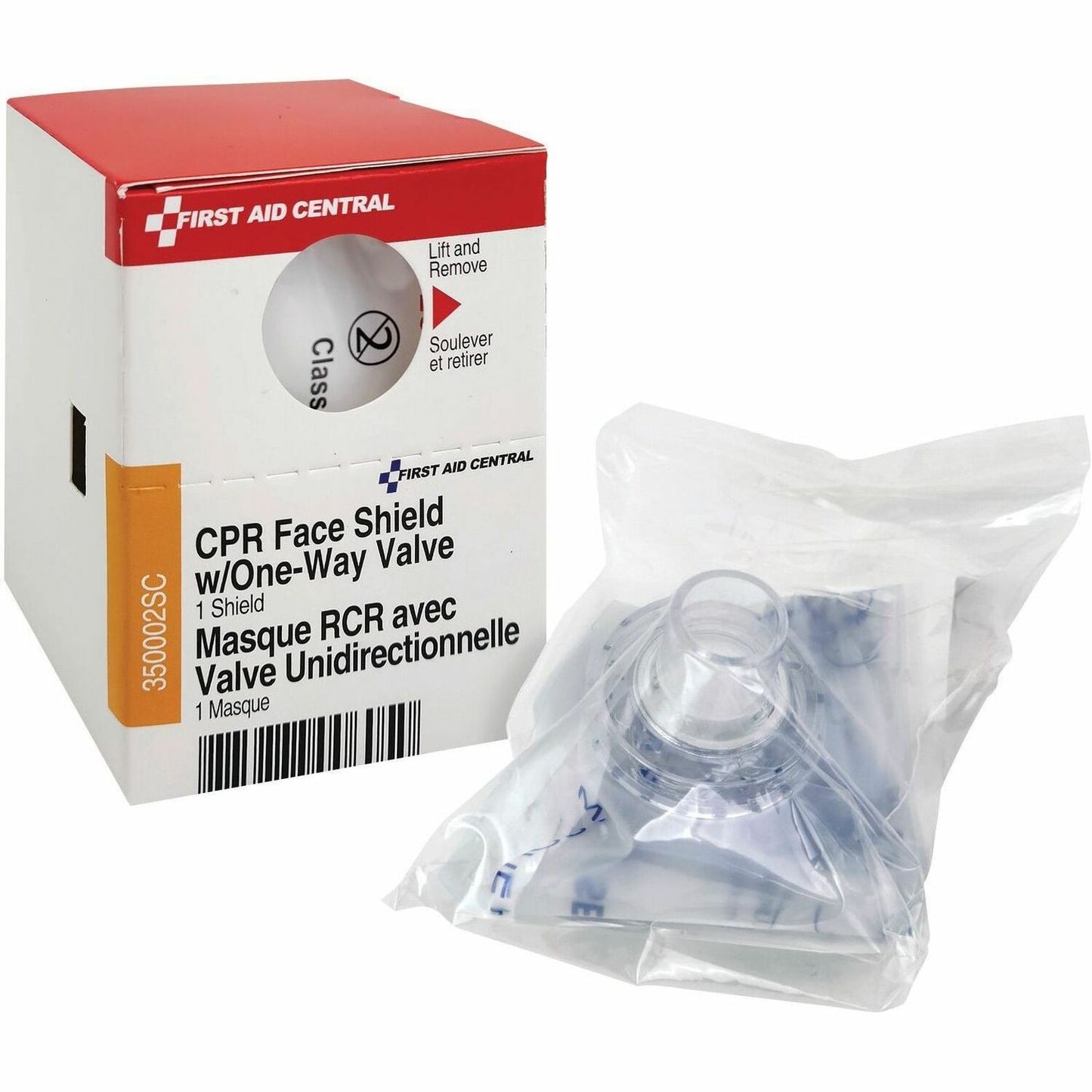 First Aid Central CPR Face Shield with One-Way Valve