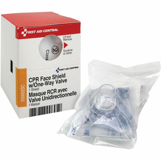 First Aid Central CPR Face Shield with One-Way Valve