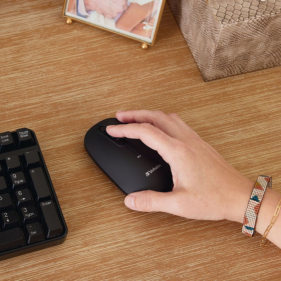 Verbatim Multi-Device Wireless Rechargeable Optical Mouse - Black - 70750