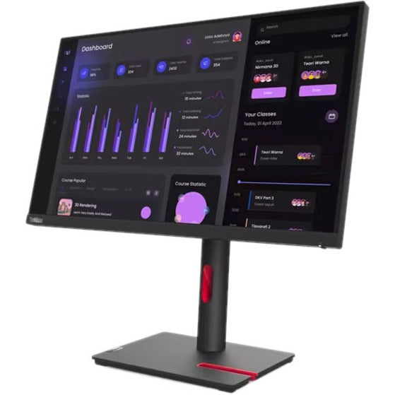 Lenovo ThinkVision T24i-30 24" Class Full HD LED Monitor - 16:9 - Raven Black - 63CFMAT1US