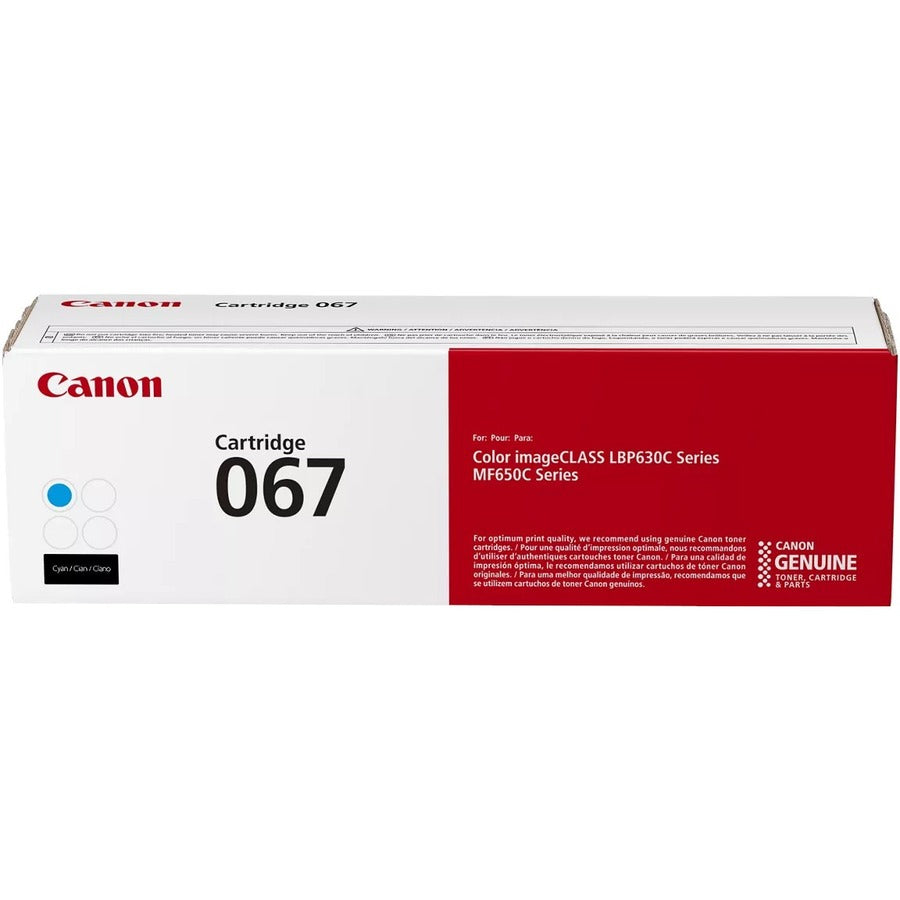 Canon 067 Original Standard Yield Laser Toner Cartridge - Cyan - 1 Each - 5101C001