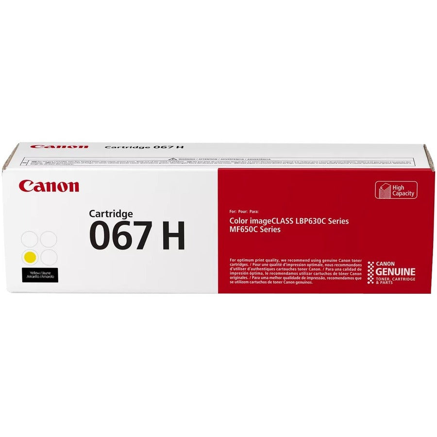 Canon 067 Original High Yield Laser Toner Cartridge - Yellow - 1 Each - 5103C001