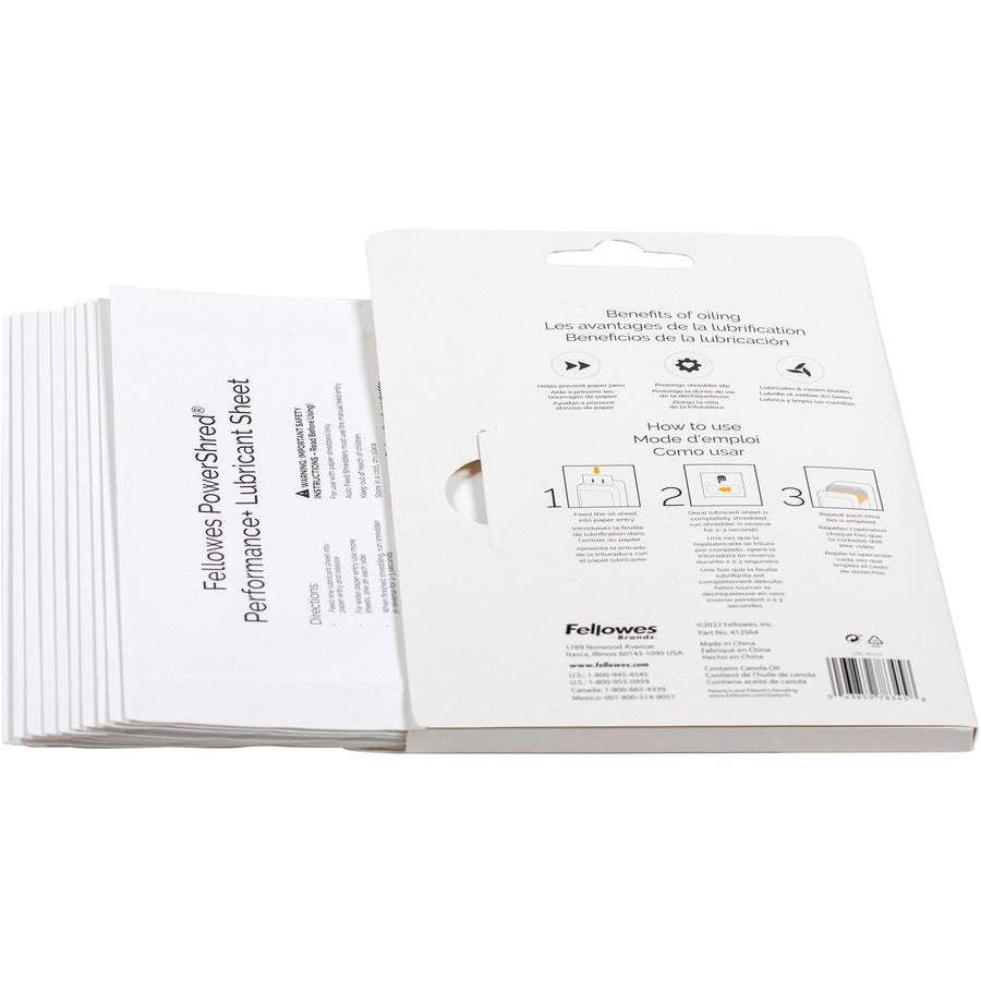 Fellowes Powershred Performance+ Lubricant Sheets - 4015501