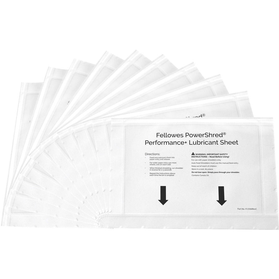 Fellowes Powershred Performance+ Lubricant Sheets - 4015501