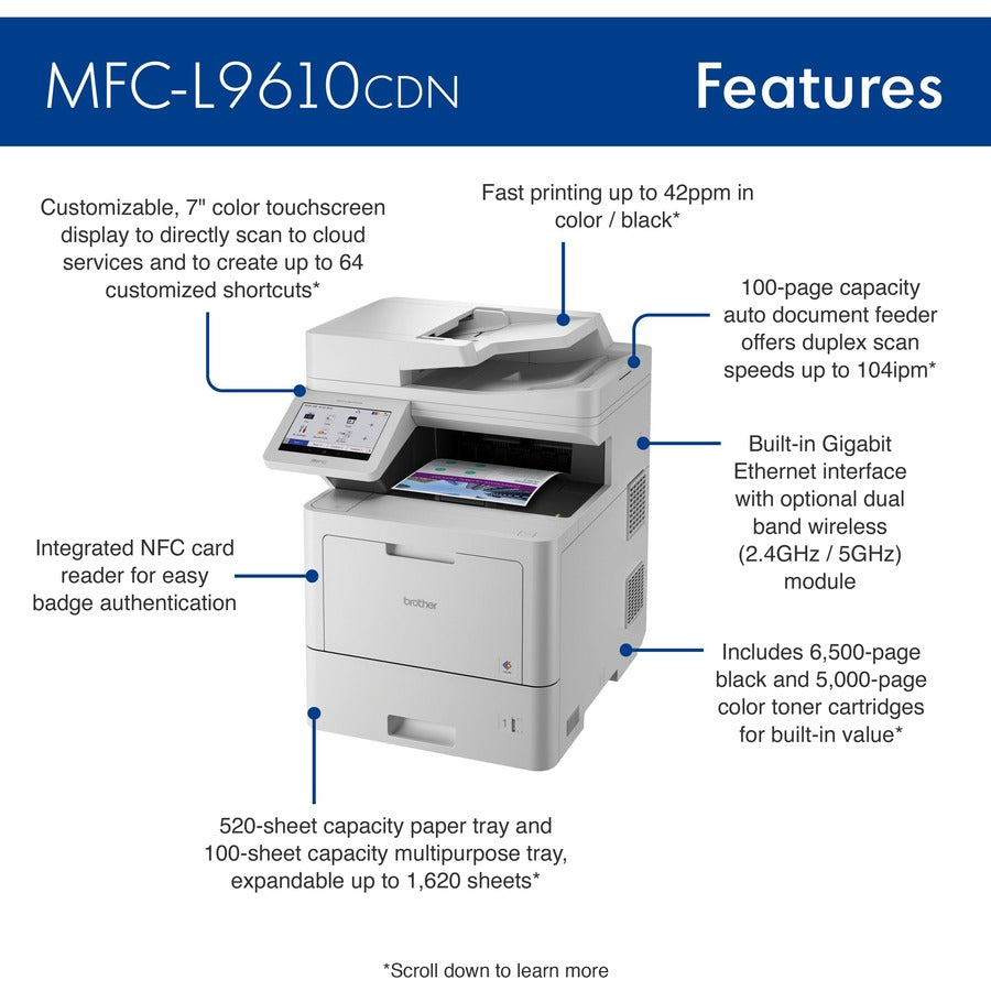 Brother MFC-L9610CDN Laser Multifunction Printer - Color - MFCL9610CDN