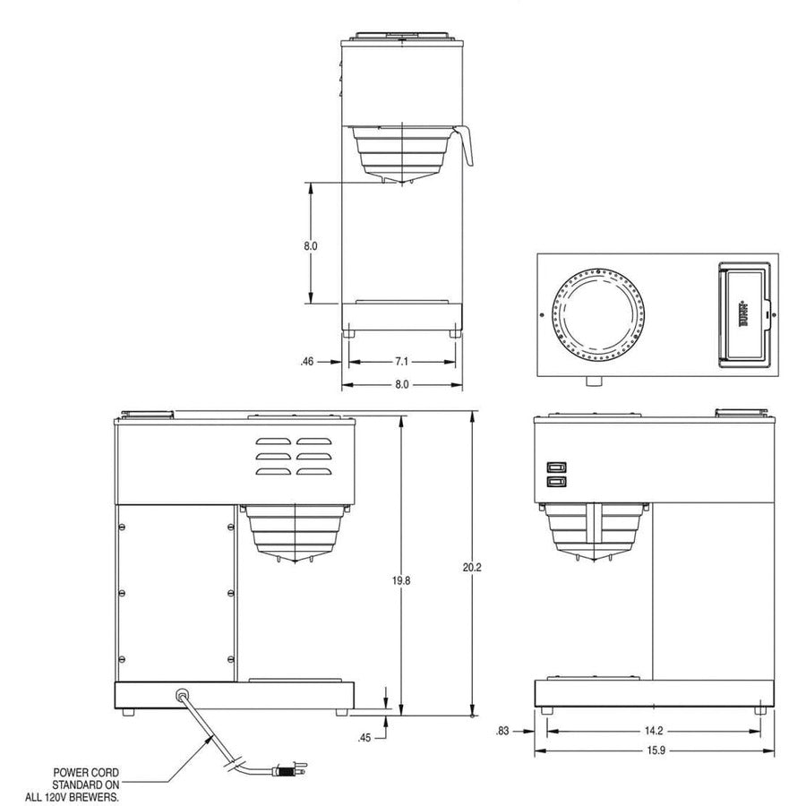BUNN VPR Series Industrial Coffee Maker - 33200.6000