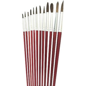 DBLG Import Round Camel Hair Paint Brush #1 Red 12/box