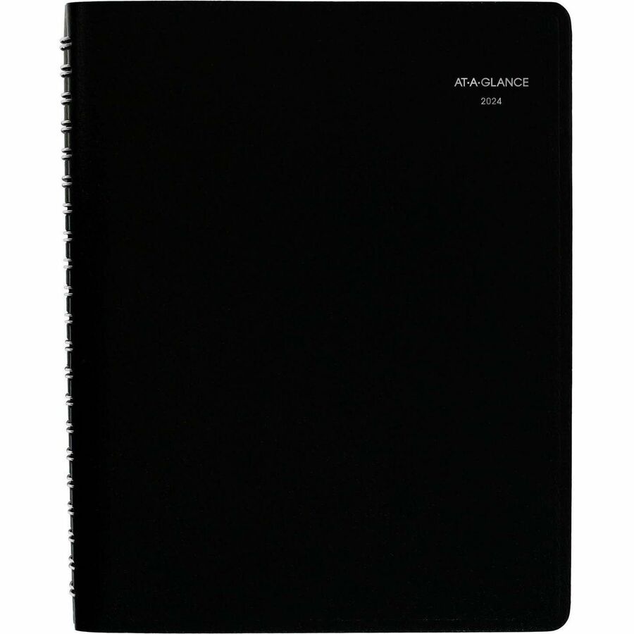 DayMinder 2024 Daily Four Person Group Appointment Book, Black, Large, 8" x 11" - G5600024