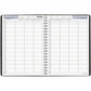 DayMinder 2024 Daily Four Person Group Appointment Book, Black, Large, 8" x 11" - G5600024