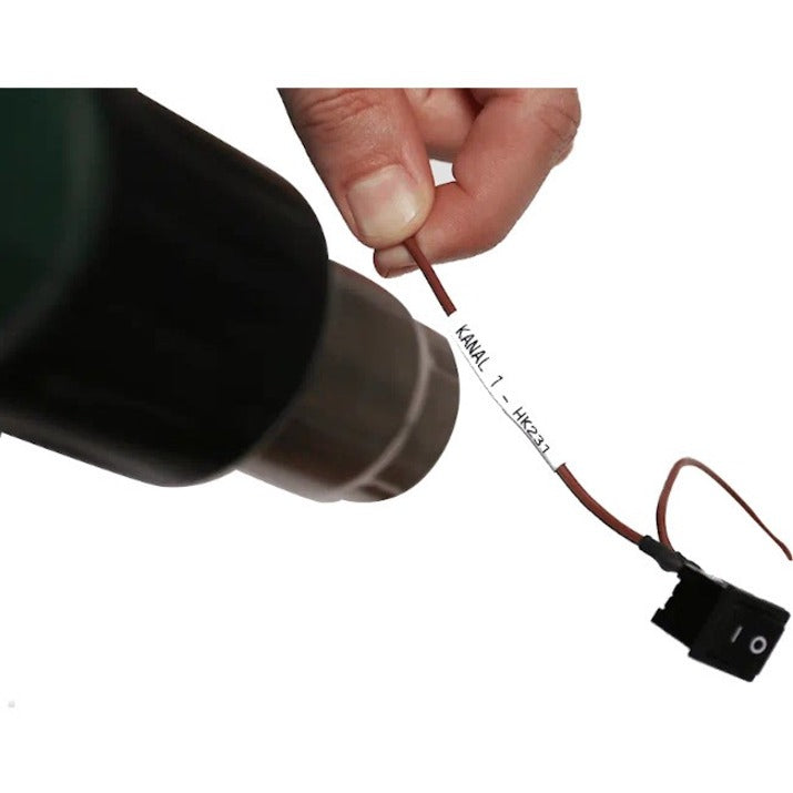 Brother HSe-231E Black on White Heat Shrink Tube Tape, 11.2 mm (0.44 in.) - HSE231E