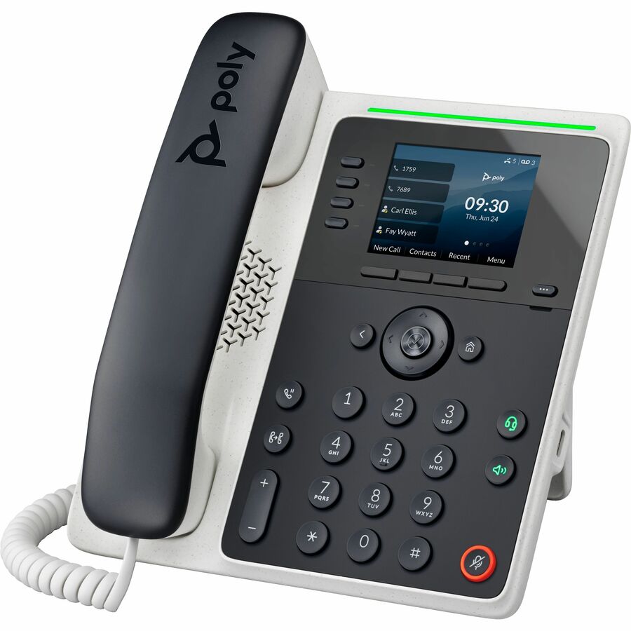 Poly Edge E220 IP Phone - Corded - Corded/Cordless - Bluetooth - 3 Multiple Conferencing - Desktop, Wall Mountable - Black - 82M87AA