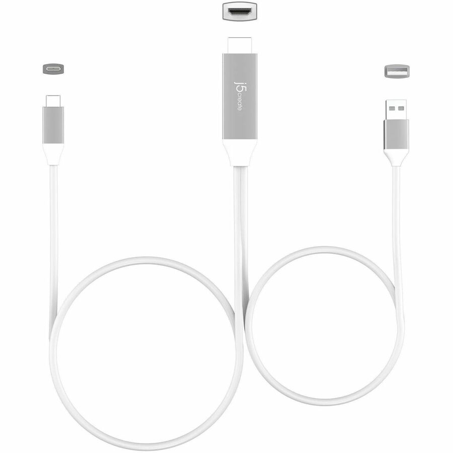 j5create USB-C to 4K HDMI Cable With USB Type-A 5V Pass-Through - JCC154G