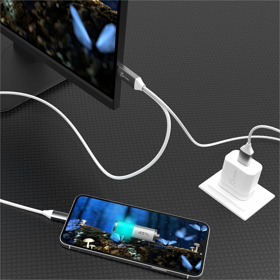 j5create USB-C to 4K HDMI Cable With USB Type-A 5V Pass-Through - JCC154G