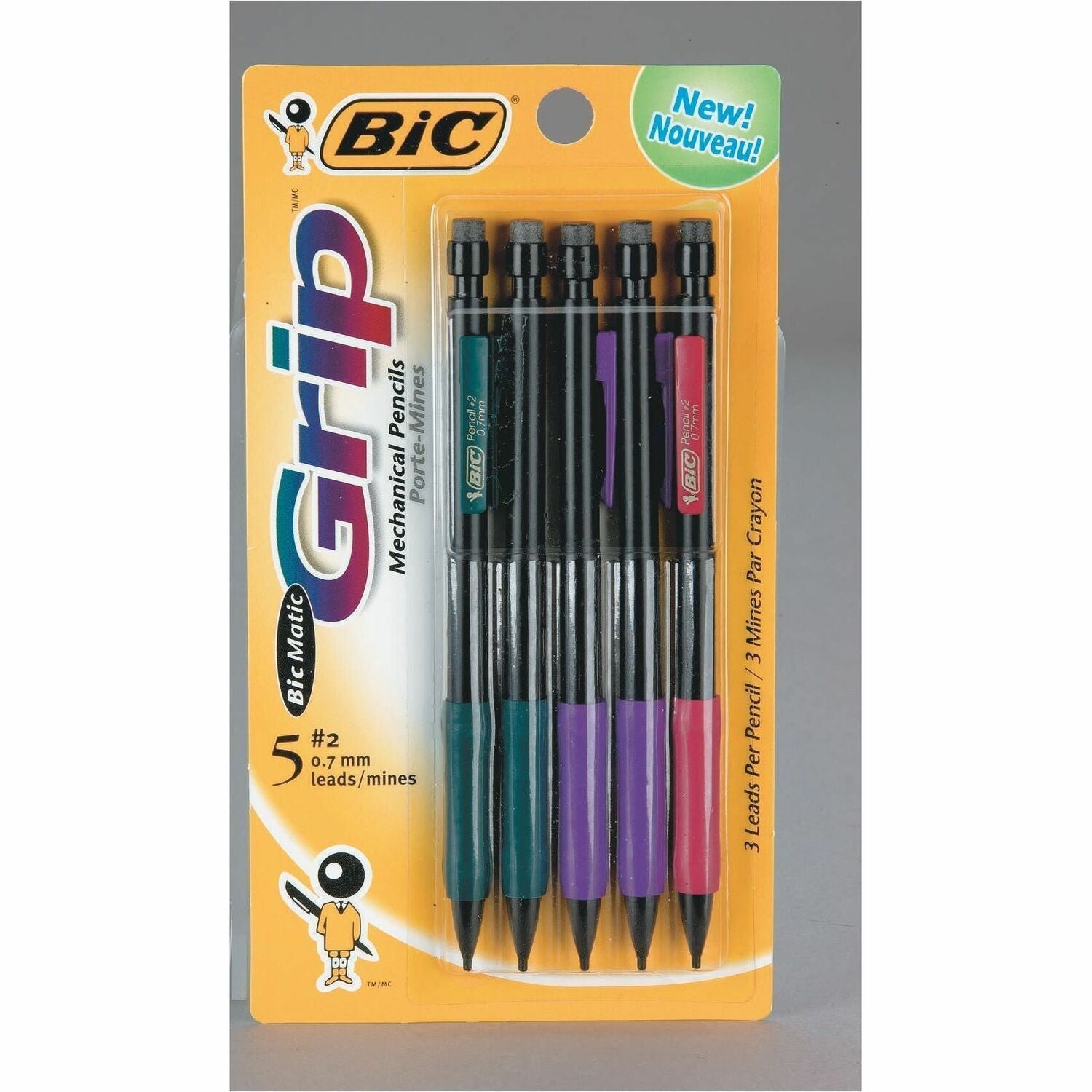 BIC Extra-Precision Mechanical Pencil, HB Lead, Metallic Barrel, Fine Point (0.5mm), Black, 60-Count