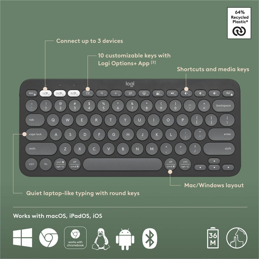 Logitech Pebble Keys 2 K380s - 920-011775