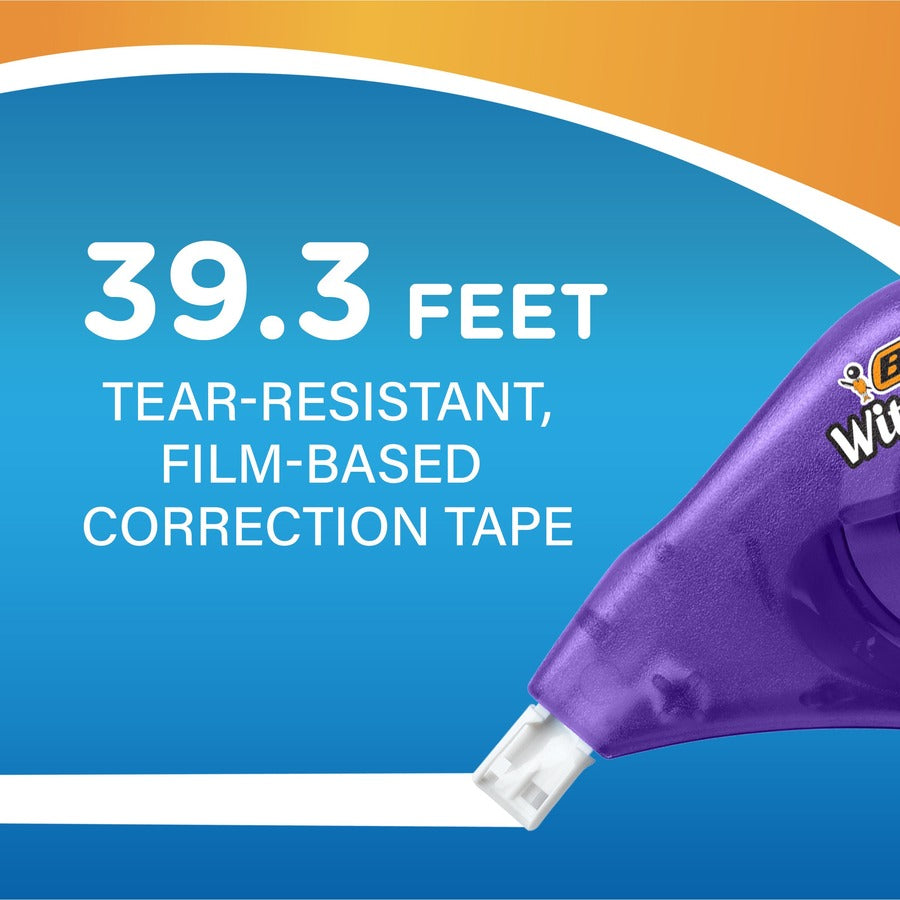 BIC Wite-Out Brand EZ Correct Correction Tape, 12 Metres, 10-Count Box of white Correction Tape, Fast, Clean and Easy to Use Tear-Resistant Tape Office or School Supplies - WOTAP10WHI-CA