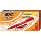 BIC Soft Feel Red Retractable Ballpoint Pens, Medium Point (1.0 mm), 12-Count Pack, Red Pens With Soft-Touch Comfort Grip