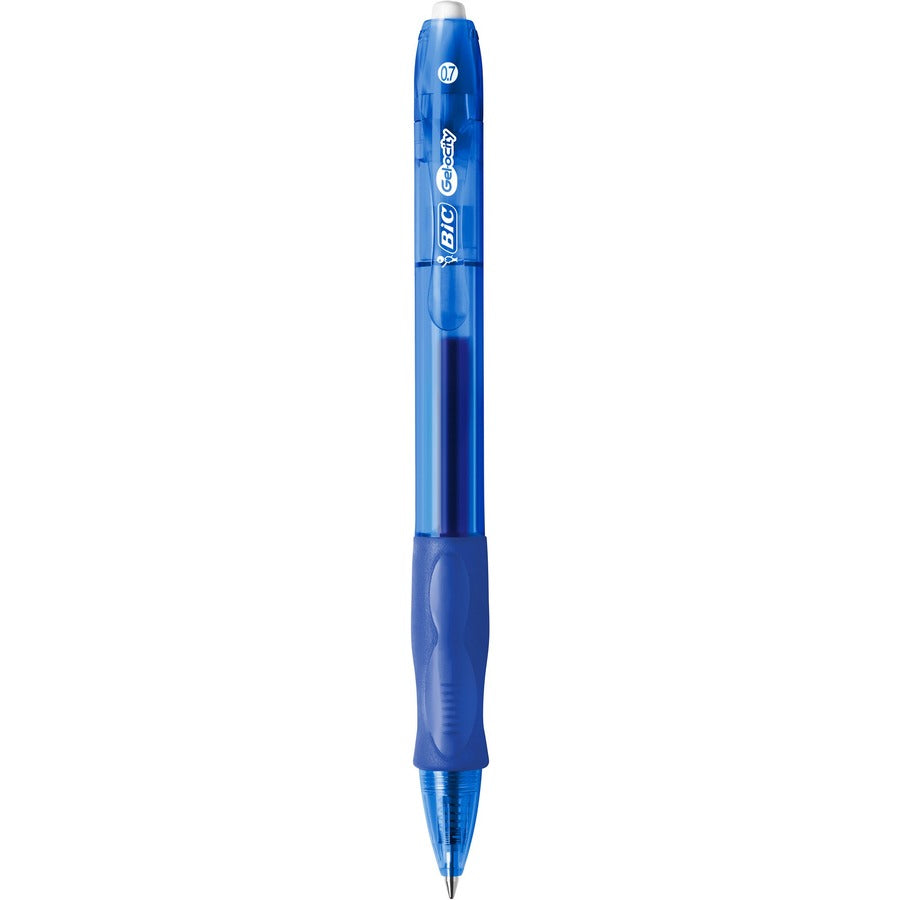 BIC Gel-ocity Original Blue Gel Pens, Medium Point (0.7 mm), 4-Count Pack, Retractable Gel Pens With Comfortable Grip - RLCP41-BLU-CA