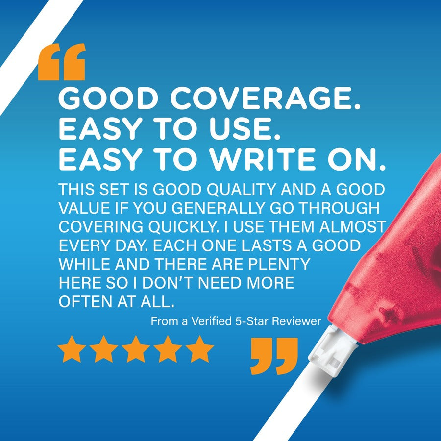 BIC Wite-Out Brand EZ Correct Correction Tape, 11.9 Metres, 1-Count Each of white Correction Tape, Fast, Clean and Easy to Use Tear-Resistant Tape Office or School Supplies - WOTAPP11-WHI-CA