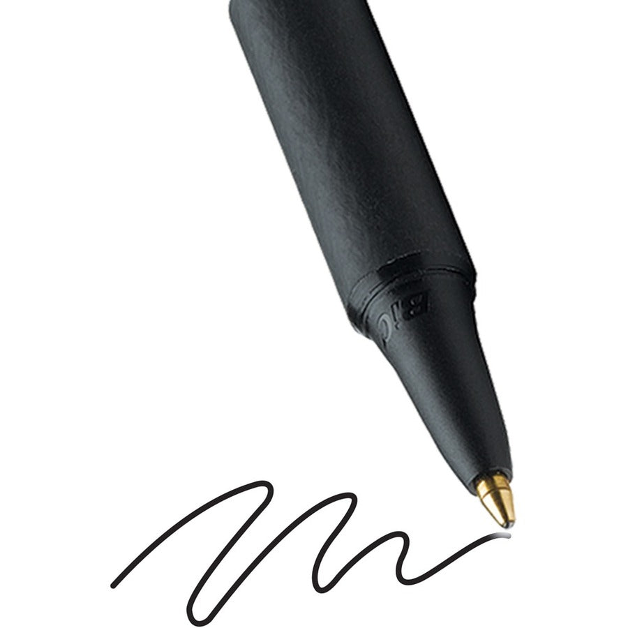 BIC Clic Stic Black Retractable Ballpoint Pens, Medium Point (1.0 mm), 12-Count Pack, Round Barrel Design for Comfortable Writing - CSM11 BLK-CA