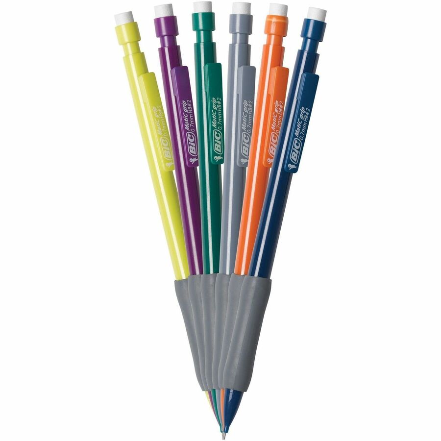 BIC Pencil Extra Comfort Mechanical Pencil, Medium Point (0.7 mm), Black, Soft Grip For Comfort & Added Control, 5-Count - MPGP51-BLK-CA