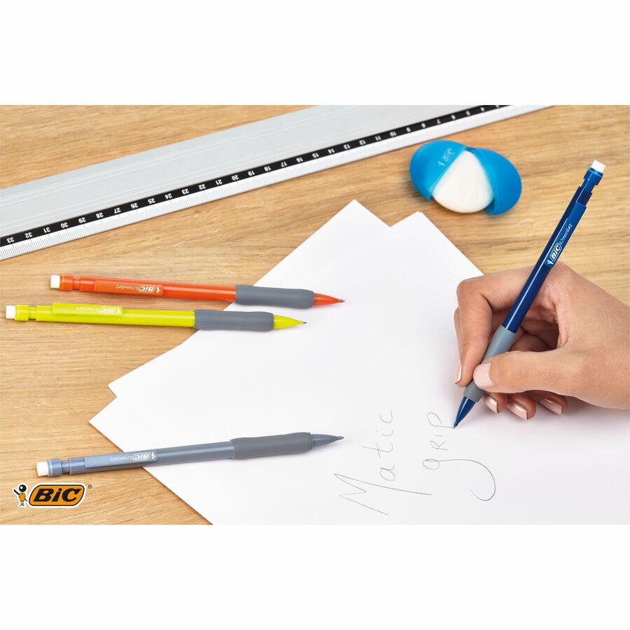 BIC Pencil Extra Comfort Mechanical Pencil, Medium Point (0.7 mm), Black, Soft Grip For Comfort & Added Control, 5-Count - MPGP51-BLK-CA