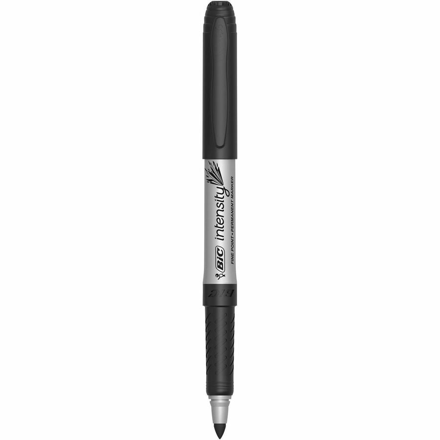 BIC Intensity Marker Fine Tip Permanent Markers, Black, 12-Count Pack, Art Supplies for Adults and Teens - GPM11-BLK-CA