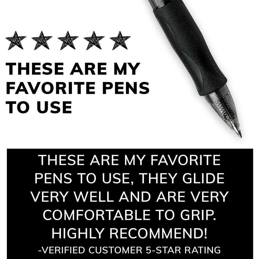 BIC Gel-ocity Original Black Gel Pens, Medium Point (0.7 mm), 4-Count Pack, Retractable Gel Pens With Comfortable Grip - RLCP41-BLK-CA