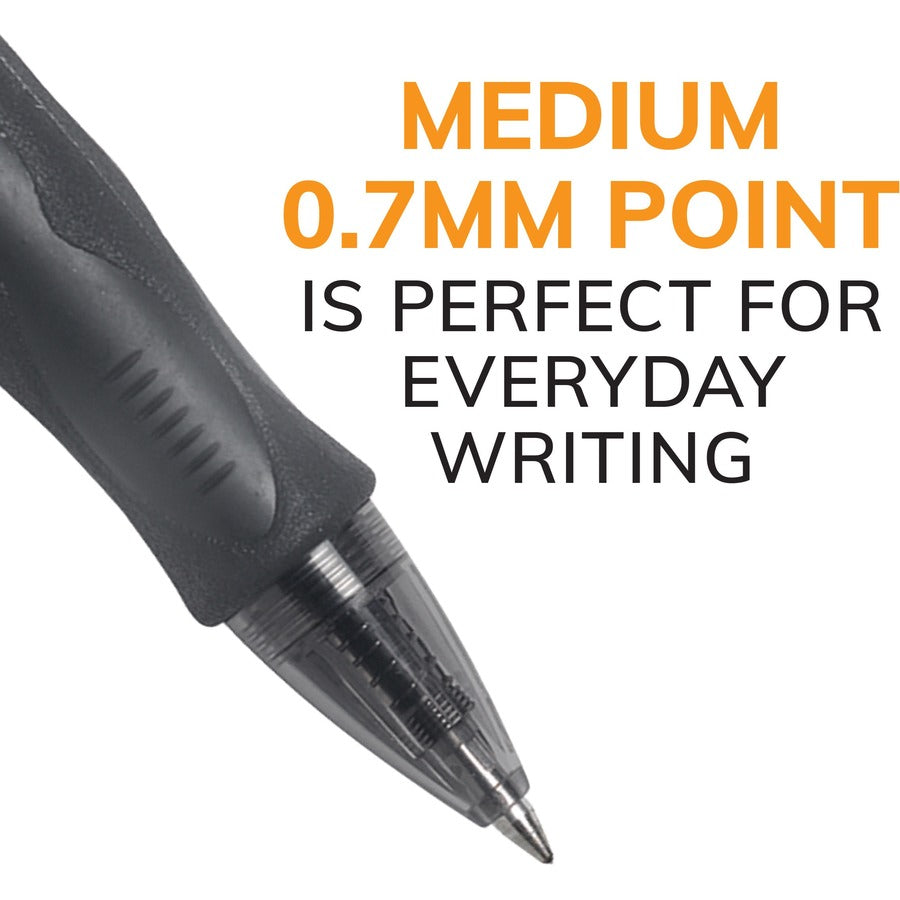 BIC Gel-ocity Original Black Gel Pens, Medium Point (0.7 mm), 4-Count Pack, Retractable Gel Pens With Comfortable Grip - RLCP41-BLK-CA