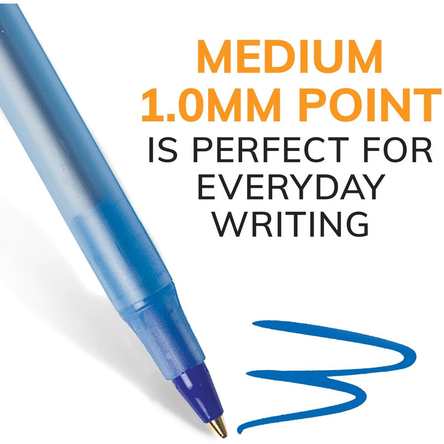 BIC Round Stic Extra Life Blue Ballpoint Pens, Medium Point (1.0 mm), 60-Count Pack of Bulk Pens, Flexible Round Barrel for Writing Comfort, No. 1 Selling Ballpoint Pens - GSM609-BLU-CA