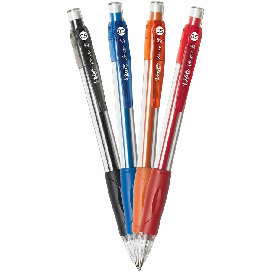 BIC Velocity Original Mechanical Pencil , Fine Point (0.5 mm), Assorted-colour Barrels, 12-Count Pack, Pencils for School and Office Supplies - MV511-BLK-CA