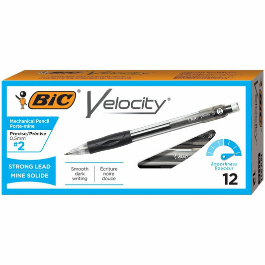 BIC Velocity Original Mechanical Pencil , Fine Point (0.5 mm), Assorted-colour Barrels, 12-Count Pack, Pencils for School and Office Supplies