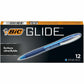 BIC Glide Blue Retractable Ballpoint Pens, Medium Point (1.0 mm), 12-Count Pack, Ultra Smooth Writing Blue Pens - VCG11-BLU-CA
