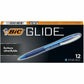 BIC Glide Blue Retractable Ballpoint Pens, Medium Point (1.0 mm), 12-Count Pack, Ultra Smooth Writing Blue Pens - VCG11-BLU-CA