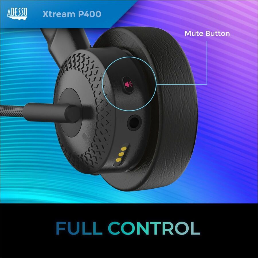 Adesso Xtream P400 Wireless Multimedia Headset with Charging Dock - XTREAM P400