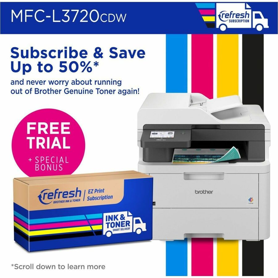 Brother MFC-L3720CDW Wireless LED Multifunction Printer - Color - MFC-L3720CDW