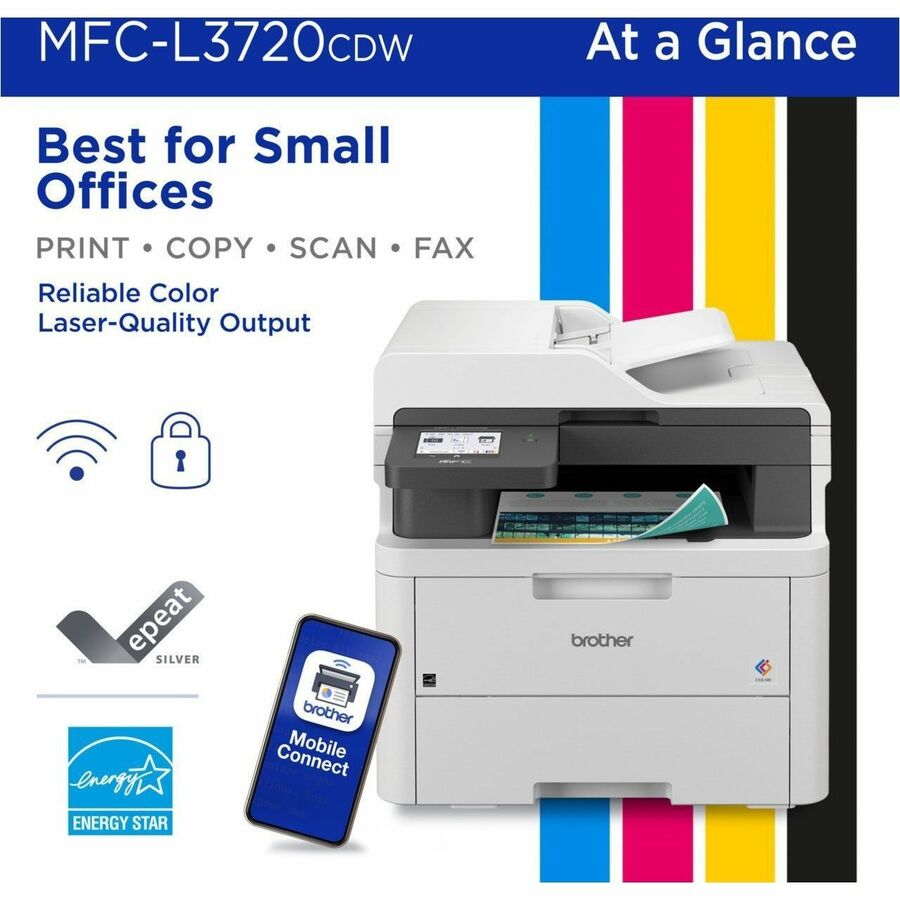 Brother MFC-L3720CDW Wireless LED Multifunction Printer - Color - MFC-L3720CDW