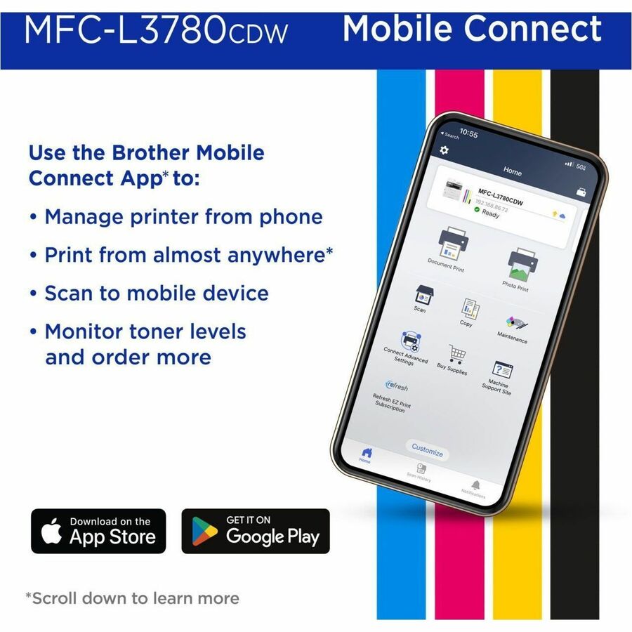 Brother MFC-L3780CDW Wired & Wireless Laser Multifunction Printer - Color - MFC-L3780CDW