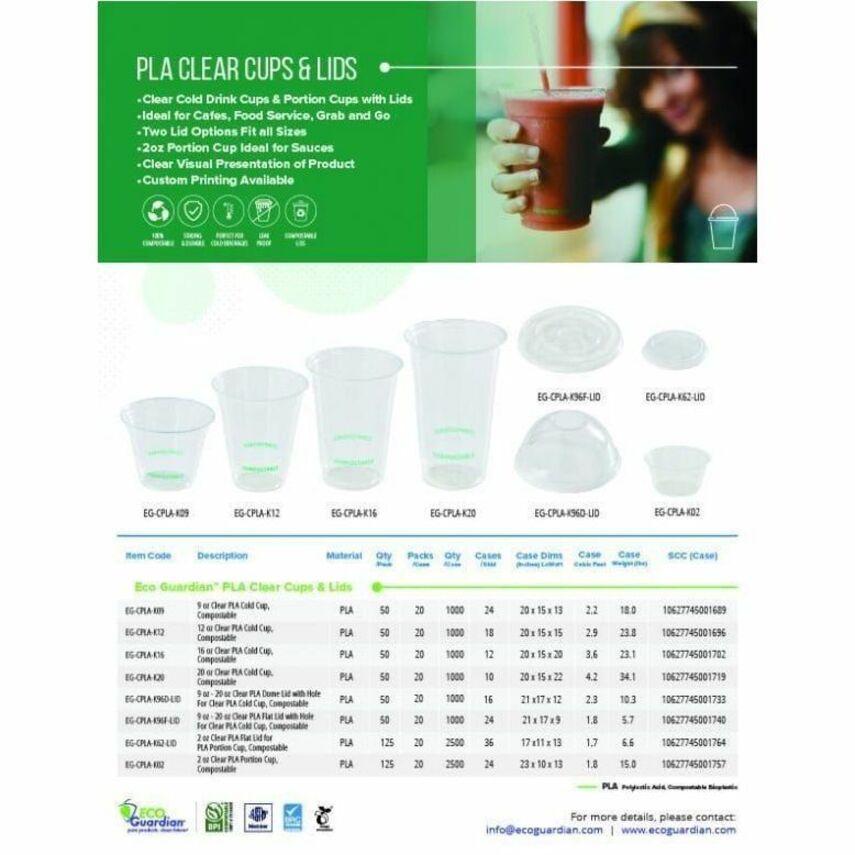 Eco Guardian 2 oz Clear PLA Portion Cup - EG-CPLA-K02